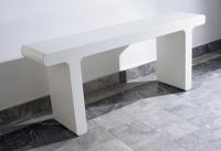Sideboard D02 - MDF, bílý lak ve vysokém lesku (160/240 x 35/60 cm. v. 74 cm), cena 52 000 Kč. Sideboard D02 - MDF, bílý lak ve vysokém lesku (160/240 x 35/60 cm. v. 74 cm), cena 52 000 Kč.