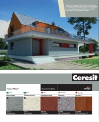 Zajímavý projekt, kombinující tradiční a moderní formy architektury. Finální vrstva horní části se vzhledem dřeva je z Ceresit Visage, odstín Bengal teak, a koresponduje je s rubínovým odstínem Ceresit Intense, použitém na vybraných plochách v přízemí objektu. Zajímavý projekt, kombinující tradiční a moderní formy architektury. Finální vrstva horní části se vzhledem dřeva je z Ceresit Visage, odstín Bengal teak, a koresponduje je s rubínovým odstínem Ceresit Intense, použitém na vybraných plochách v přízemí objektu.