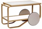 Slavný servírovací stolek z roku 1936 Tea Trolley 901 (ARTEK), design Alvar Aalto, kombinace březového dřeva a laminátu, rozměr 90 x 50 x 56 cm, cena 42 100 Kč, KŘEHKÝ. Slavný servírovací stolek z roku 1936 Tea Trolley 901 (ARTEK), design Alvar Aalto, kombinace březového dřeva a laminátu, rozměr 90 x 50 x 56 cm, cena 42 100 Kč, KŘEHKÝ.