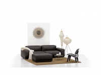Ukázka rozmístění nábytku v malém obývacím pokoji, nábytek Vitra, design Jasper Morrison, pohovka v několika možných provedeních. Ukázka rozmístění nábytku v malém obývacím pokoji, nábytek Vitra, design Jasper Morrison, pohovka v několika možných provedeních.