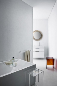 Kolekce sanitárního vybavení Kartell by Laufen vznikla ve spolupráci výrobce sanitární keramiky Laufen a firmy Kartell, tradičního zpracovatele materiálu polymetylmetakrylát (PMMA). Design navrhl italský designér Roberto Palomba. Série obsahuje umyvadla, vany a další sanitárie v bílé a černé barvě (mat nebo lesk), koupelnový nábytek a bohatou škálu doplňků v 8 základních odstínech, případně v odstínu na objednávku. Podle typu výrobku v čirém i neprůhledném provedení. Kolekce sanitárního vybavení Kartell by Laufen vznikla ve spolupráci výrobce sanitární keramiky Laufen a firmy Kartell, tradičního zpracovatele materiálu polymetylmetakrylát (PMMA). Design navrhl italský designér Roberto Palomba. Série obsahuje umyvadla, vany a další sanitárie v bílé a černé barvě (mat nebo lesk), koupelnový nábytek a bohatou škálu doplňků v 8 základních odstínech, případně v odstínu na objednávku. Podle typu výrobku v čirém i neprůhledném provedení.