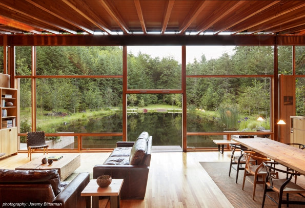Obývací pokoj. AIA Housing Awards 2016: Cutler Anderson Architects - Newberg Residence Obývací pokoj. AIA Housing Awards 2016: Cutler Anderson Architects - Newberg Residence