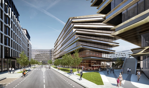 Penta - developerský projekt Central Bussines District, Masarykovo nádraží: zákres ulice Penta - developerský projekt Central Bussines District, Masarykovo nádraží: zákres ulice