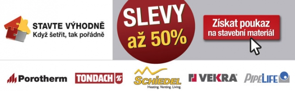 Stavíte nebo rekonstruujete rodinný dům a výše finančního rozpočet vám již teď nedá spát? Máme řešení pro vaše klidné sny… Exkluzivní SLEVOVÝ POUKAZ „Stavte výhodně“! Ten zaručuje kvalitní stavební materiál se slevou ve výši až 50 %. Potřebujete zdicí materiál, pálenou střešní krytinu, komínový systém, potrubí či okna a dveře? Potom vám opravdu pomůžeme ušetřit… Stavíte nebo rekonstruujete rodinný dům a výše finančního rozpočet vám již teď nedá spát? Máme řešení pro vaše klidné sny… Exkluzivní SLEVOVÝ POUKAZ „Stavte výhodně“! Ten zaručuje kvalitní stavební materiál se slevou ve výši až 50 %. Potřebujete zdicí materiál, pálenou střešní krytinu, komínový systém, potrubí či okna a dveře? Potom vám opravdu pomůžeme ušetřit…