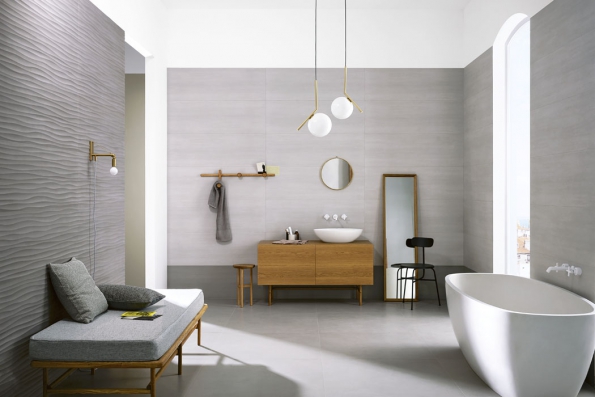 Obklad s betonovým vzhledem z kolekce Materika (Marazzi), rozměry 40 x 120 cm, www.koupelny-ptacek.cz Obklad s betonovým vzhledem z kolekce Materika (Marazzi), rozměry 40 x 120 cm, www.koupelny-ptacek.cz