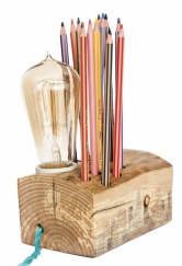 Stolní lampa se stojánkem na tužky, dřevo, Da Wanda, www.dawanda.com Stolní lampa se stojánkem na tužky, dřevo, Da Wanda, www.dawanda.com