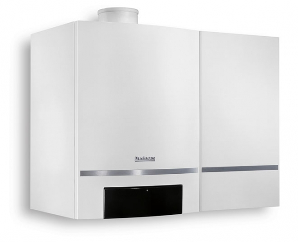Plynový nástěnný kondenzační kotel Logamax plus GB162 se zásobníkem. Trvalý výkon teplé vody 33 kW umožňuje zajistit 15,5 litru vody za minutu s teplotou 40 °C (BUDERUS) Plynový nástěnný kondenzační kotel Logamax plus GB162 se zásobníkem. Trvalý výkon teplé vody 33 kW umožňuje zajistit 15,5 litru vody za minutu s teplotou 40 °C (BUDERUS)