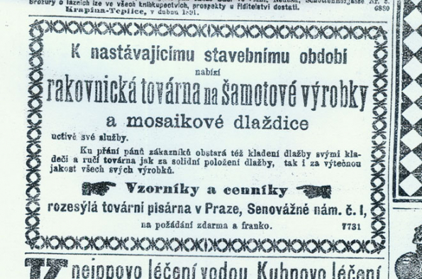 RAKO slaví 135 let - inzerát z roku 1891 RAKO slaví 135 let - inzerát z roku 1891