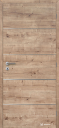 Bezfalcové dveře MASONITE ALU IV v povrchové laminátové úpravě CPL deluxe dub přírodní s horizontální strukturou